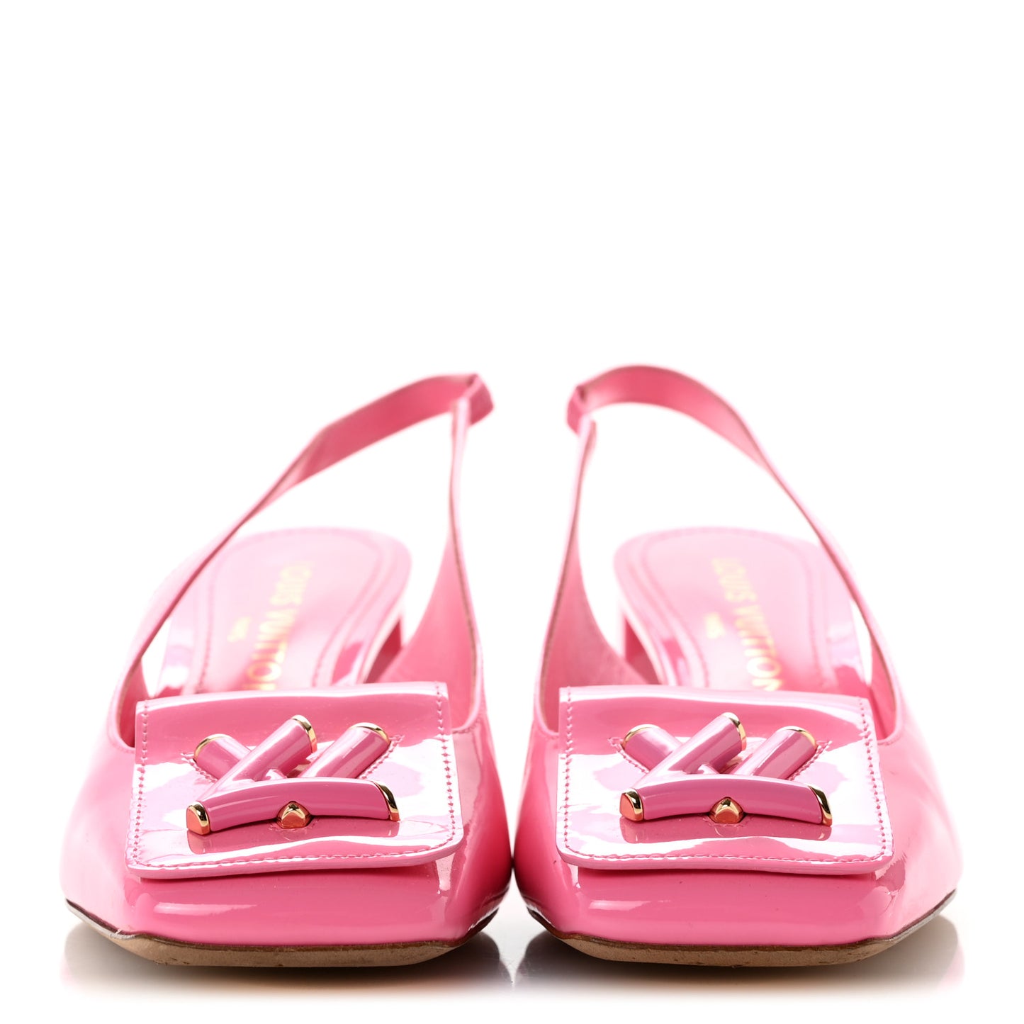 Patent Calfskin Shake Slingback Pumps 37.5 Pink