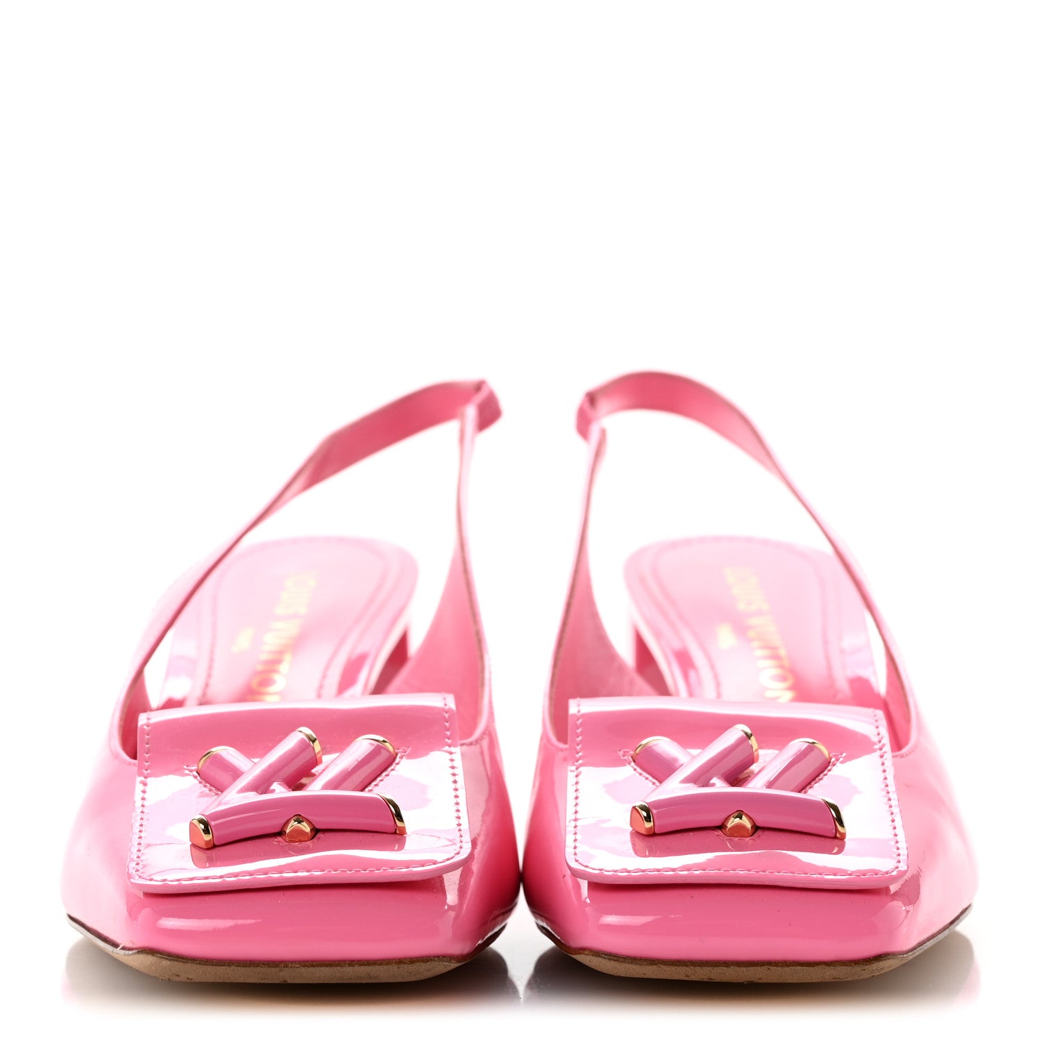 Louis Vuitton Patent Calfskin Shake Slingback Pumps 37.5 Pink 3 of 10