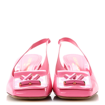 Louis Vuitton Patent Calfskin Shake Slingback Pumps 37.5 Pink 3 of 10
