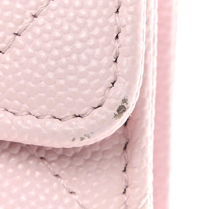 Chanel Caviar Quilted Flap Card Holder Wallet Light Pink 9 of 10