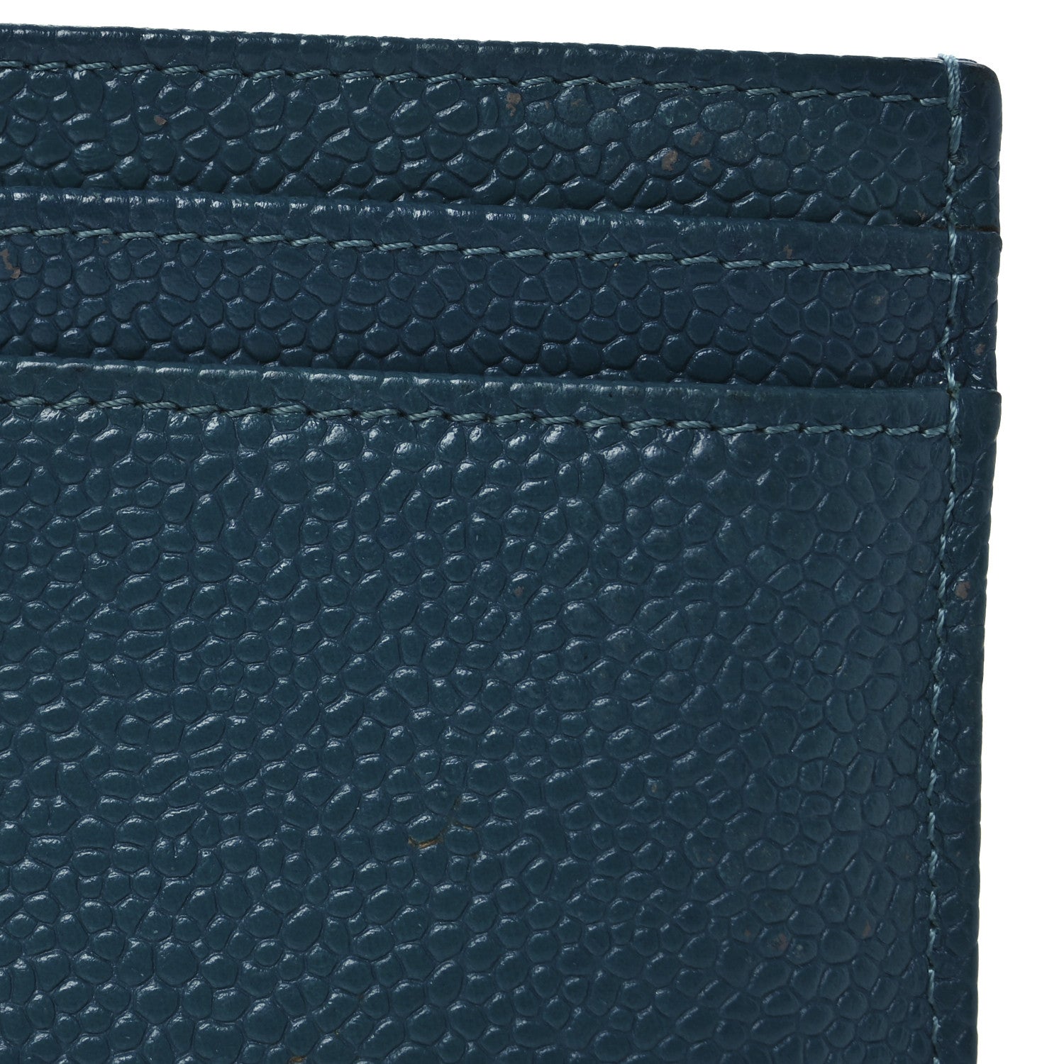 Chanel Caviar Timeless CC Card Holder Wallet Blue 10 of 13
