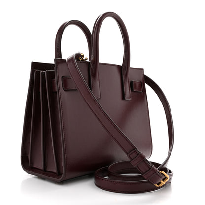 Saint Laurent Calfskin Nano Sac De Jour Dark Amaranto 3 of 10