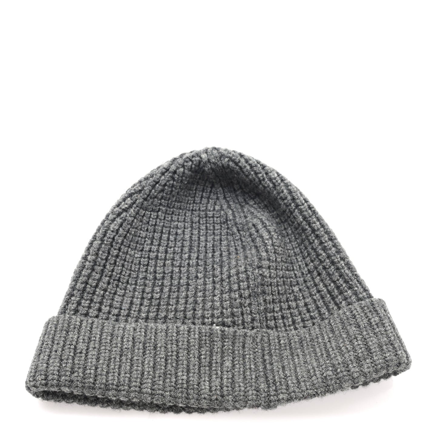 Wool Blend Ribbed Beanie Hat Grey