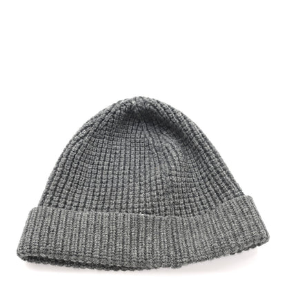 Burberry Wool Blend Ribbed Beanie Hat Grey 3 of 7