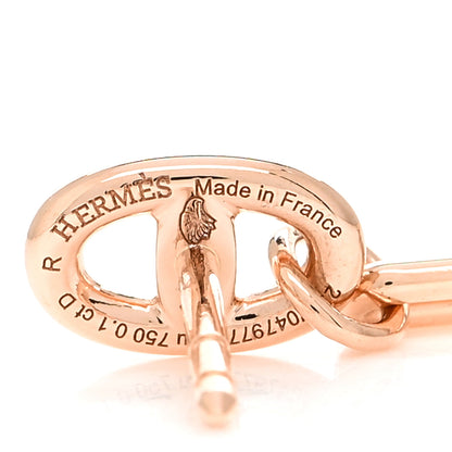 Hermes 18K Rose Gold Diamond Chaine d'ancre Chaos Right Earring 4 of 5
