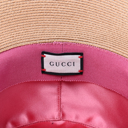 Gucci Straw Scarf Wide Brim Hat L Natural 4 of 4