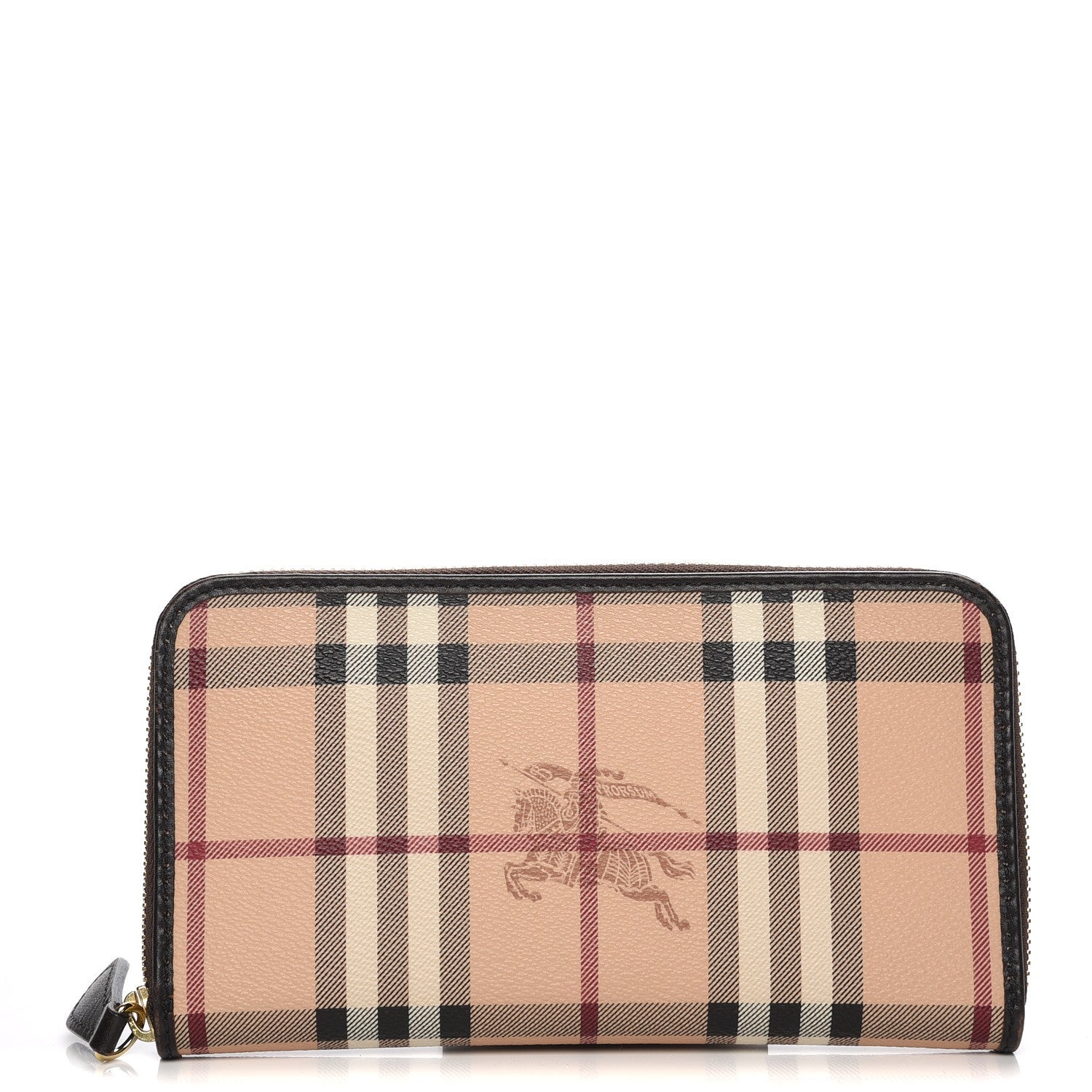 Burberry Haymarket Check Large Ziggy Zip Around Wallet Chocolate 1 of 7