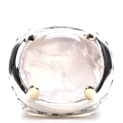 John Hardy Sterling Silver 18K Yellow Gold Moon Quartz 20mm Bamboo Dome Ring 52 6.25 1 of 6