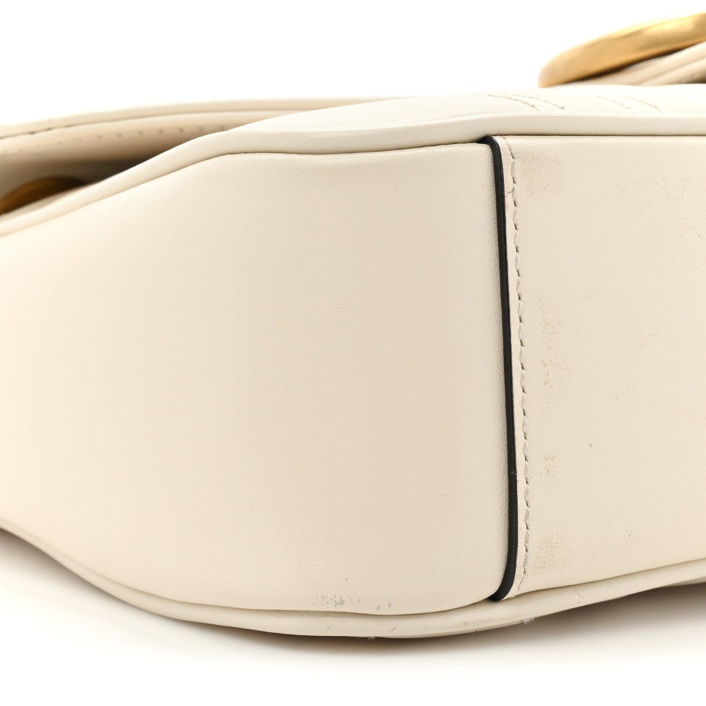 Calfskin Matelasse Small GG Marmont Shoulder Bag White