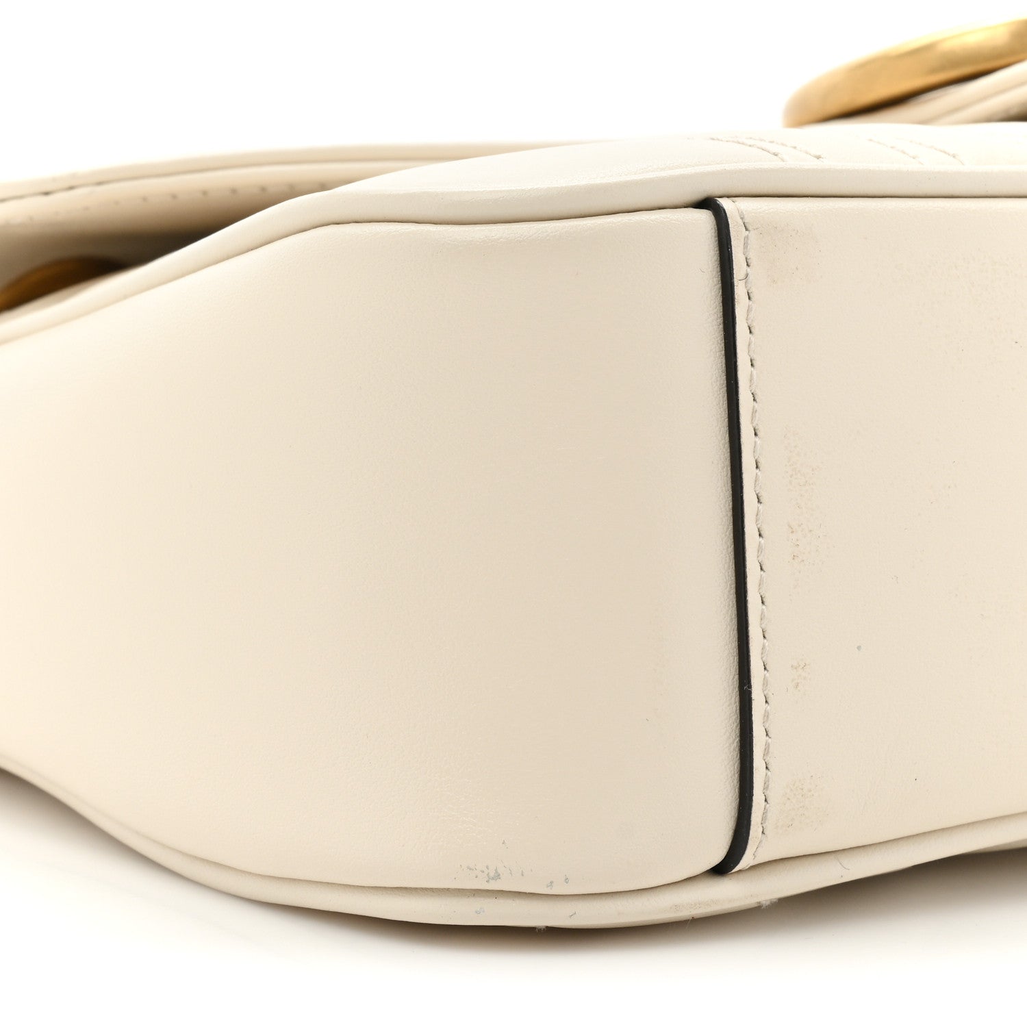 Gucci Calfskin Matelasse Small GG Marmont Shoulder Bag White 9 of 13