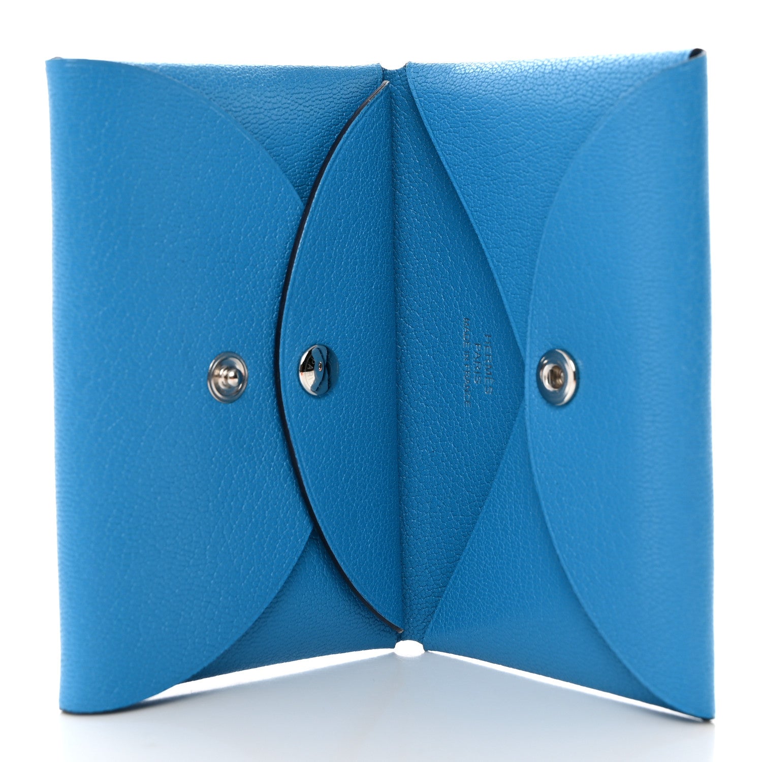 Hermes Chevre Mysore Calvi Duo Card Case Bleu Frida 5 of 7