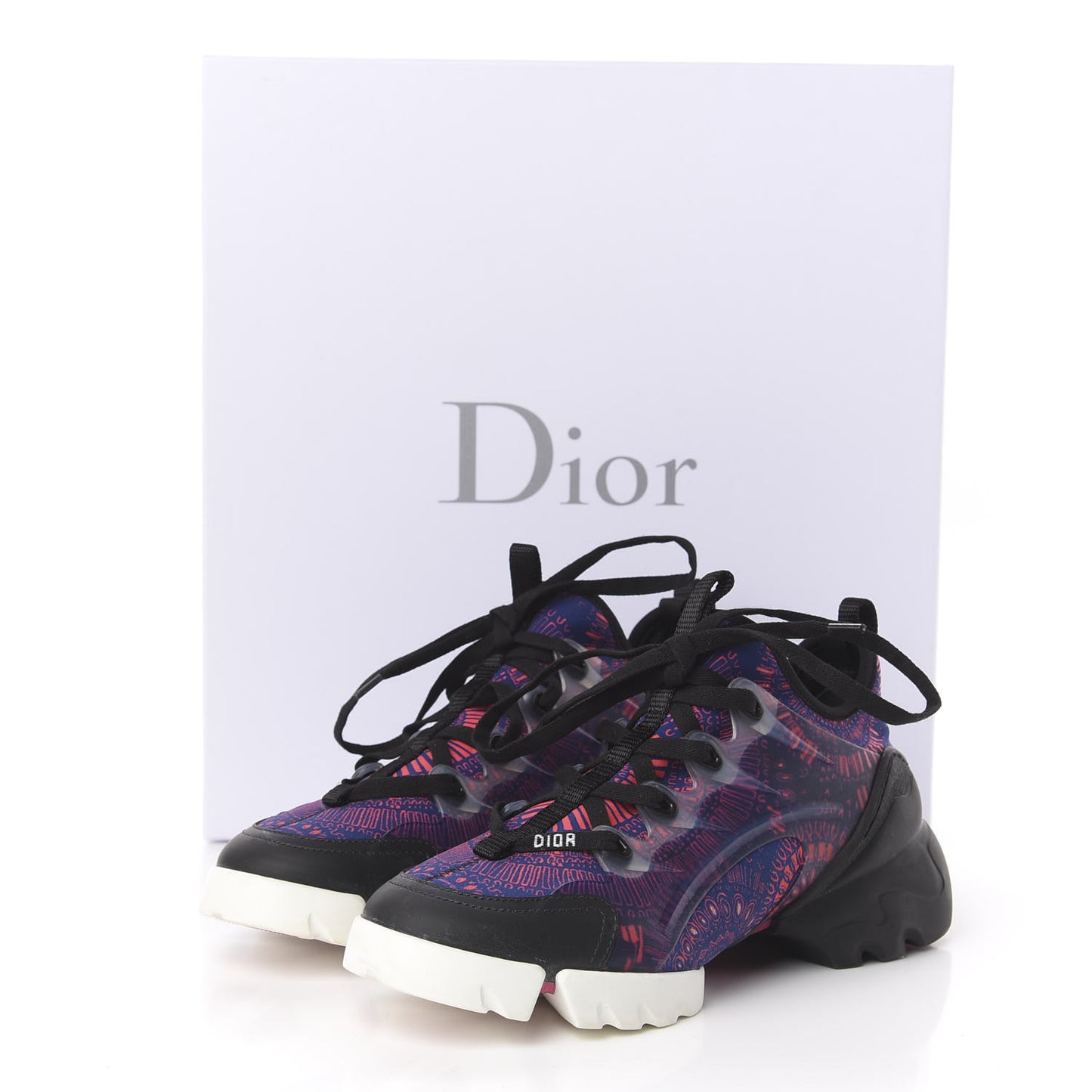 Technical Fabric Rubber Womens Fireworks D-Connect Sneakers 36.5 Deep Blue Pink