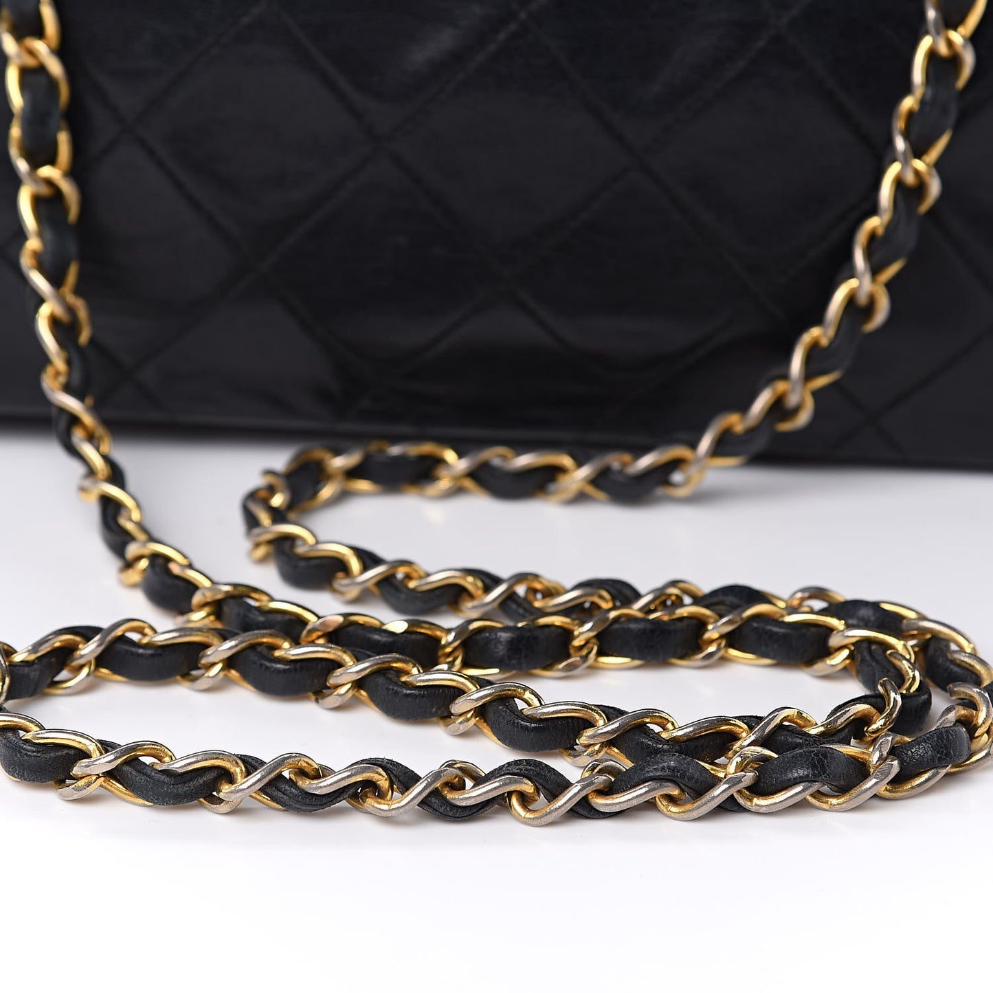 Lambskin Quilted Small Single Flap Black