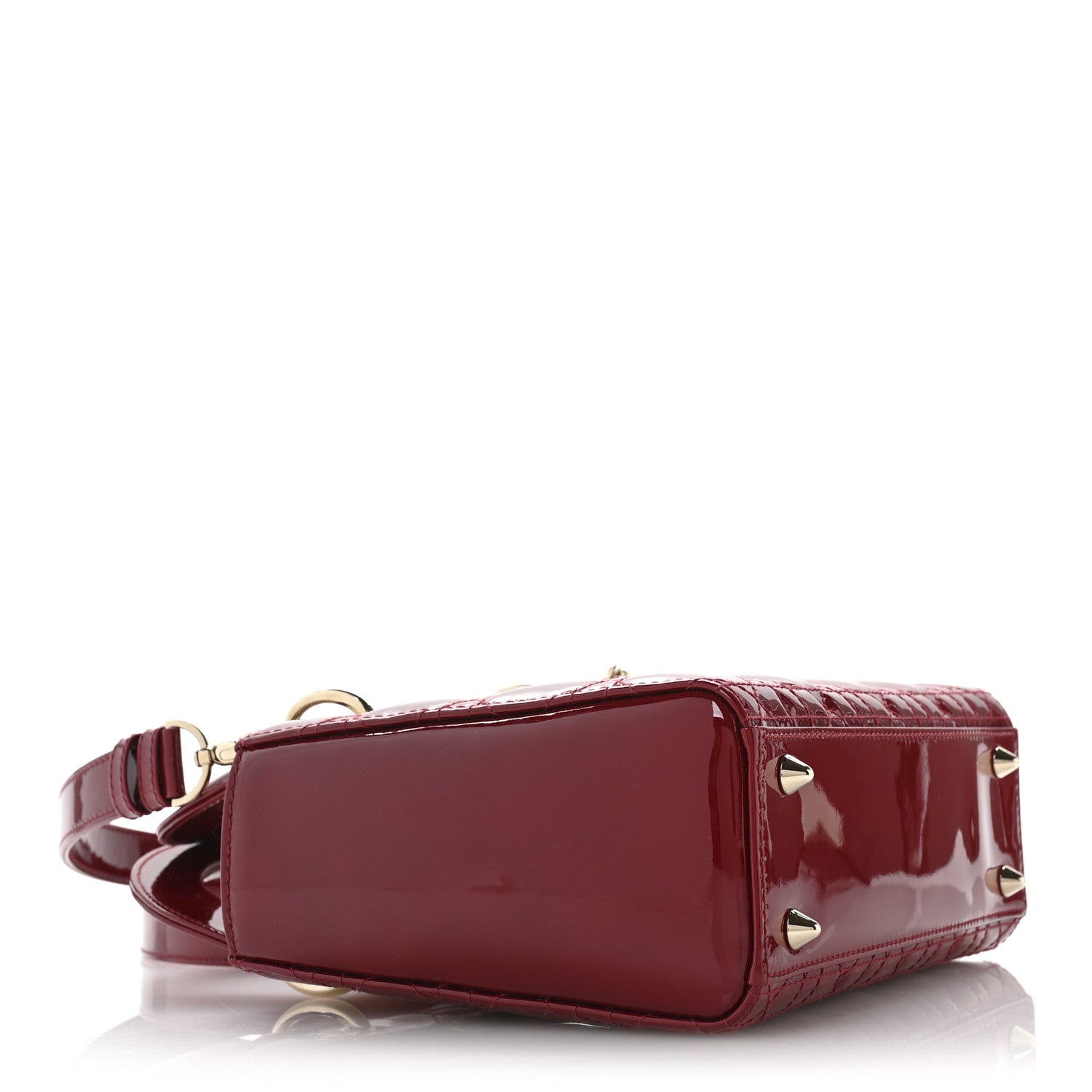 Christian Dior Patent Cannage Small Lady Dior Cherry Red 4 of 11