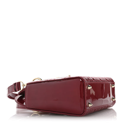 Christian Dior Patent Cannage Small Lady Dior Cherry Red 4 of 11