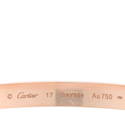 Cartier 18K Pink Gold LOVE Bracelet 17 3 of 9