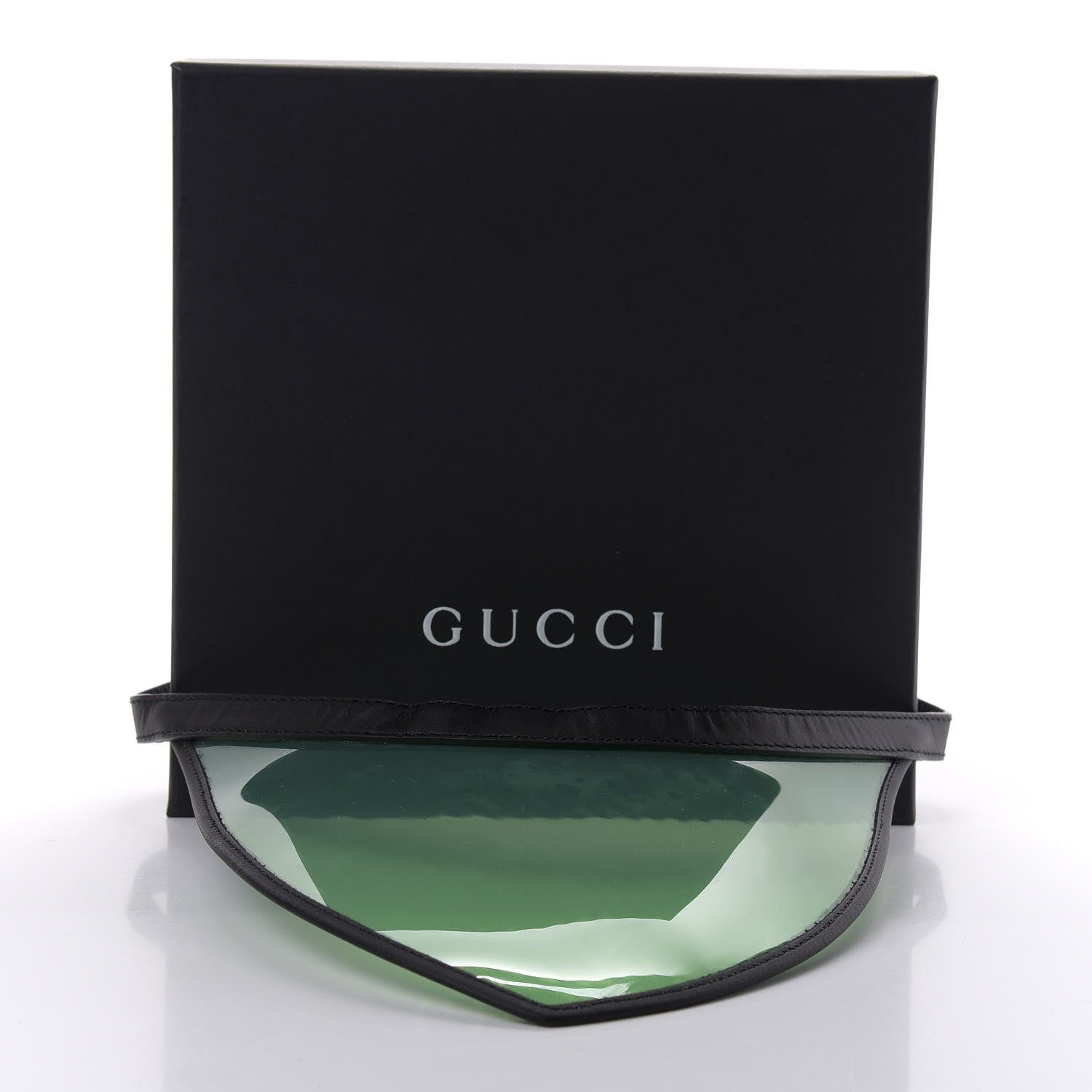 Gucci Calfskin Vinyl Visor S Black Green 7 of 7