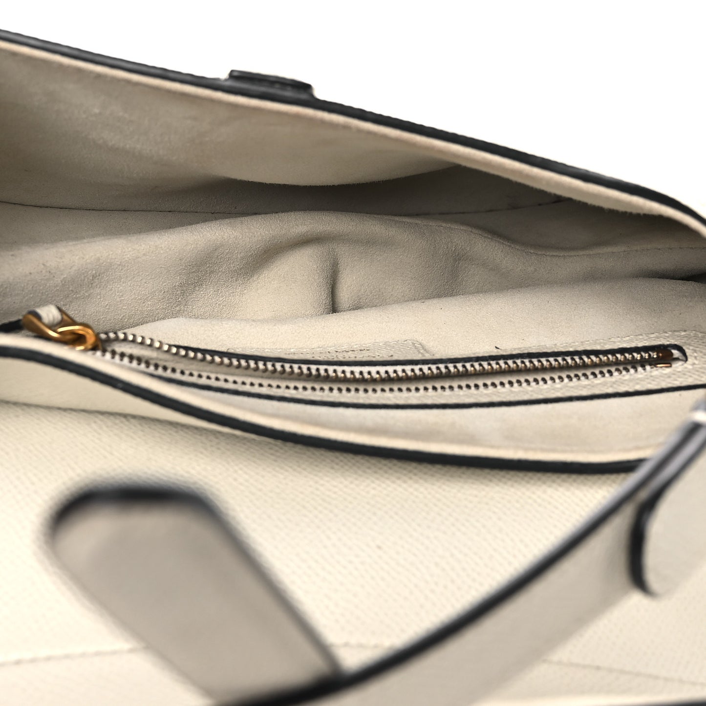 Grained Calfskin Saddle Bag White