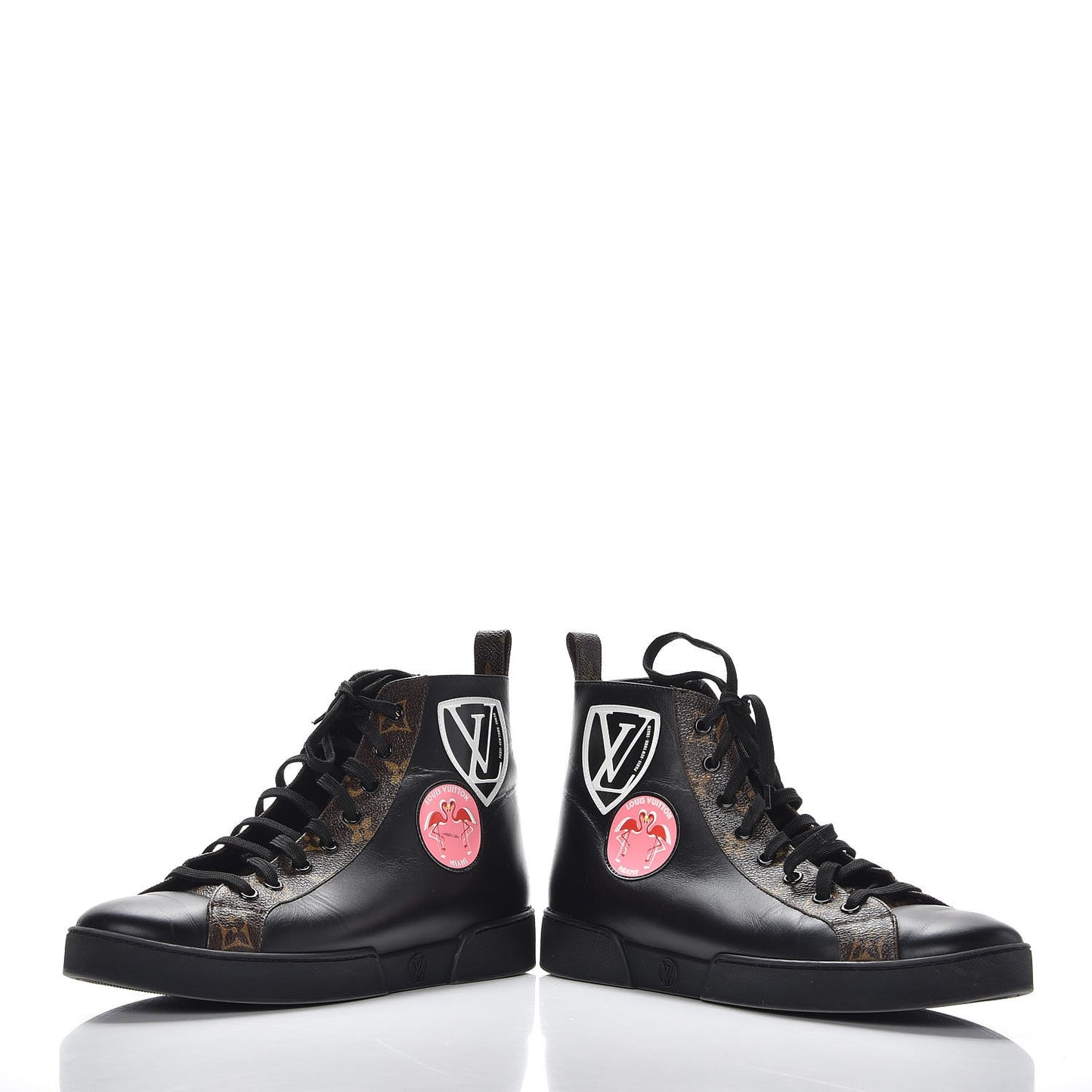 Calfskin Monogram Checkpoint Sneaker Boot 38 Black