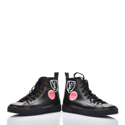 Louis Vuitton Calfskin Monogram Checkpoint Sneaker Boot 38 Black 6 of 11