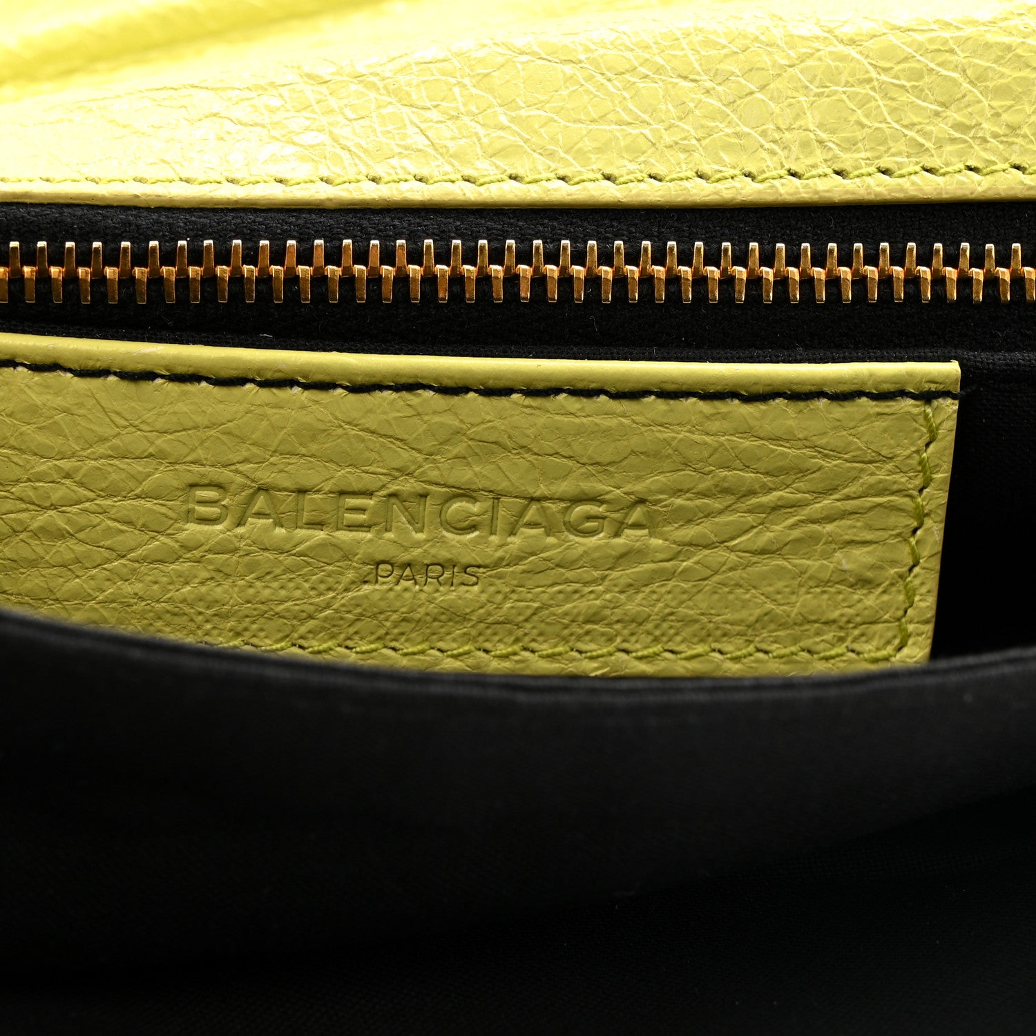 Balenciaga Agneau Giant 12 Gold Hardware Envelope Strap Clutch Jaune Citronnade 6 of 14