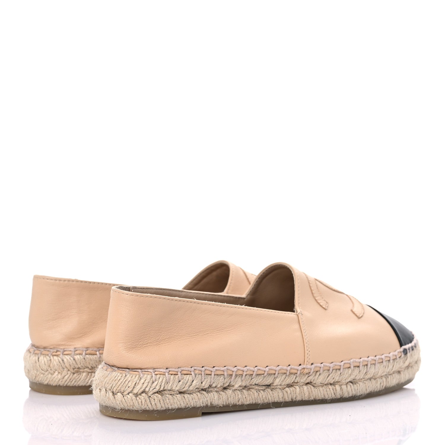 Chanel Lambskin CC Espadrilles 39 Beige Black 4 of 12