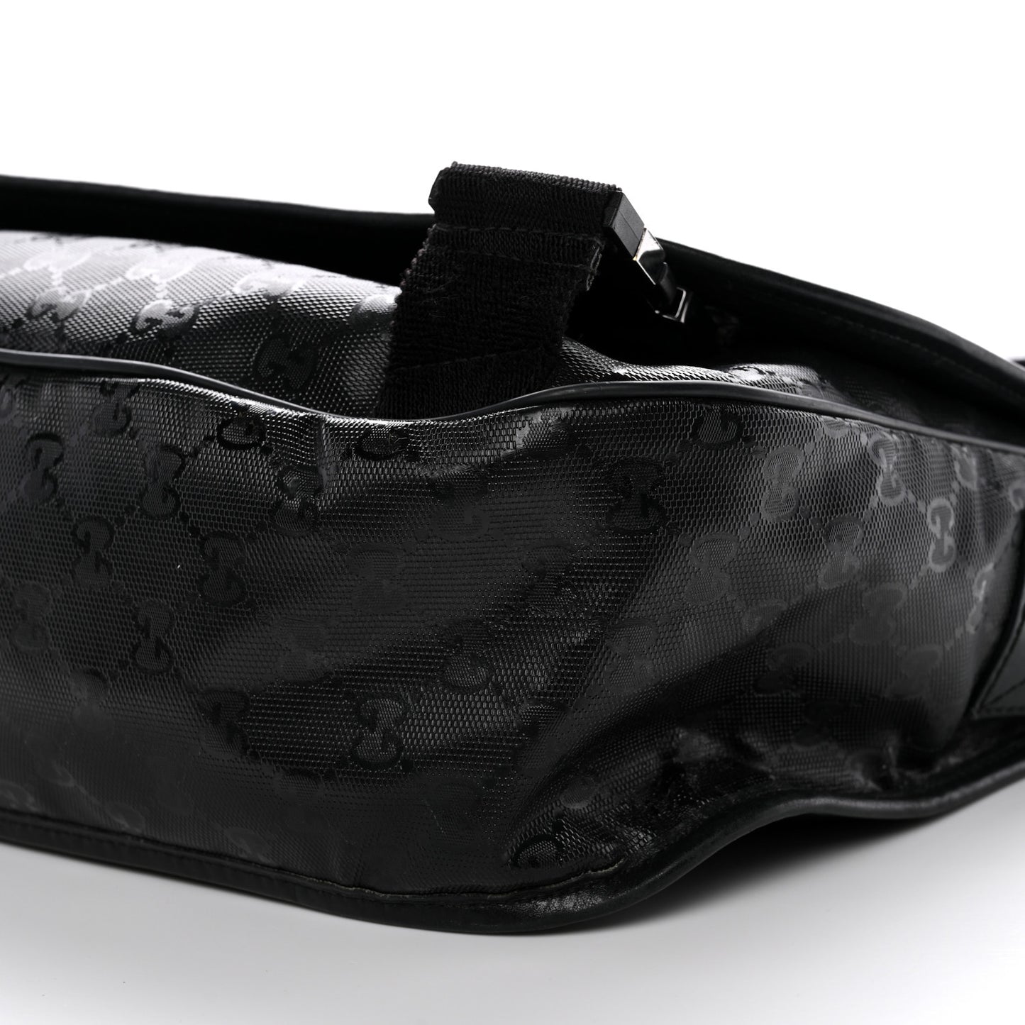 Imprime Monogram Medium Double Buckle Flap Messenger Bag Black