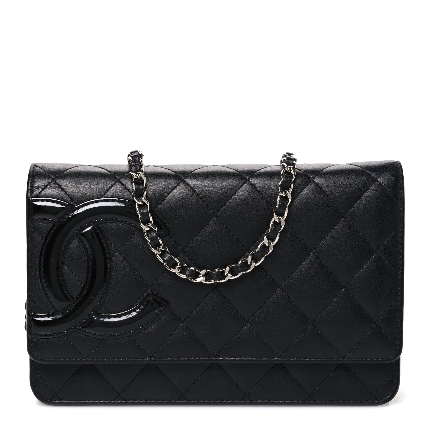 Chanel Calfskin Quilted Cambon Wallet on Chain WOC Black 1 of 11