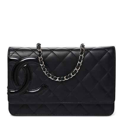 Chanel Calfskin Quilted Cambon Wallet on Chain WOC Black 1 of 11