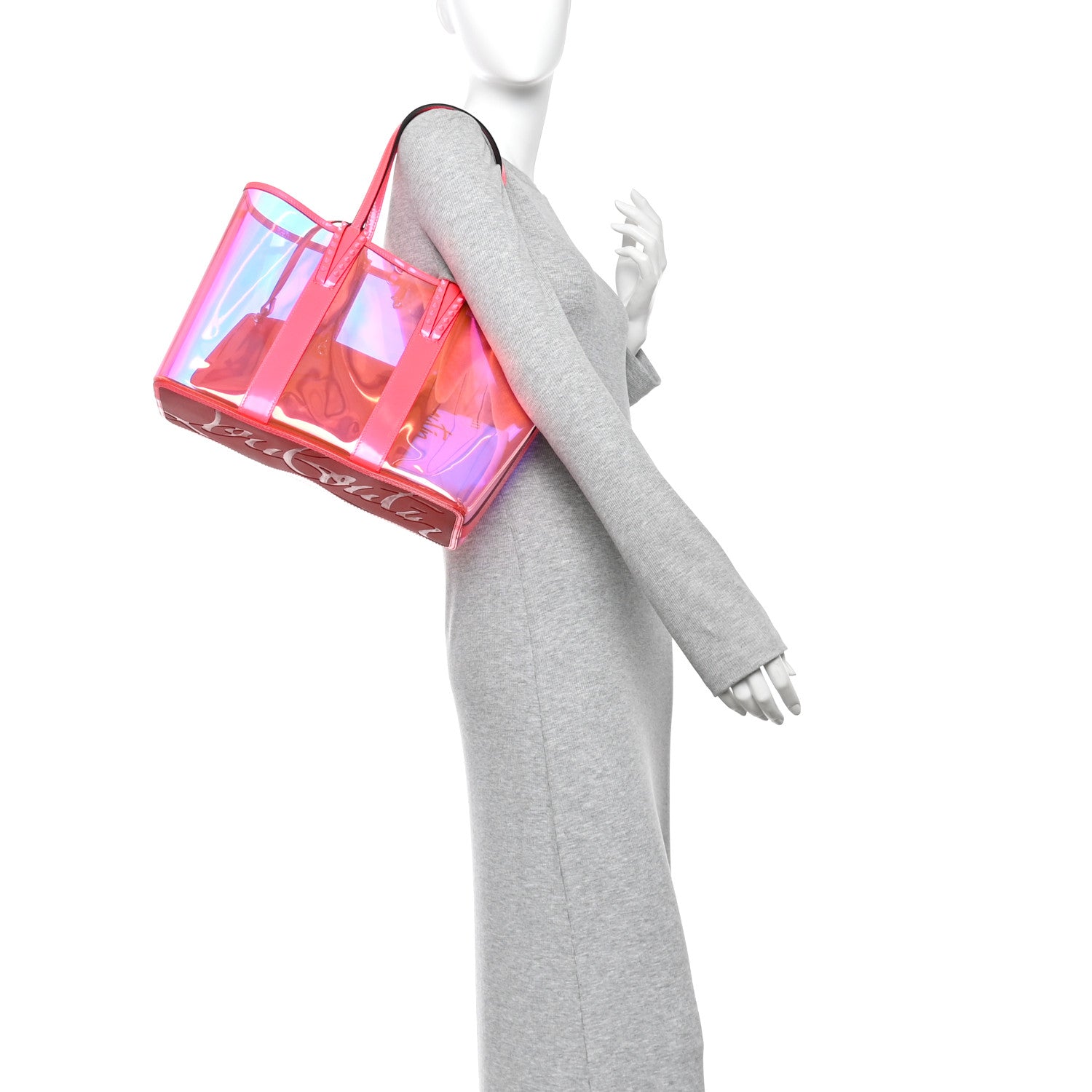 Christian Louboutin PVC Spikes East West Cabata Tote Pink 2 of 11