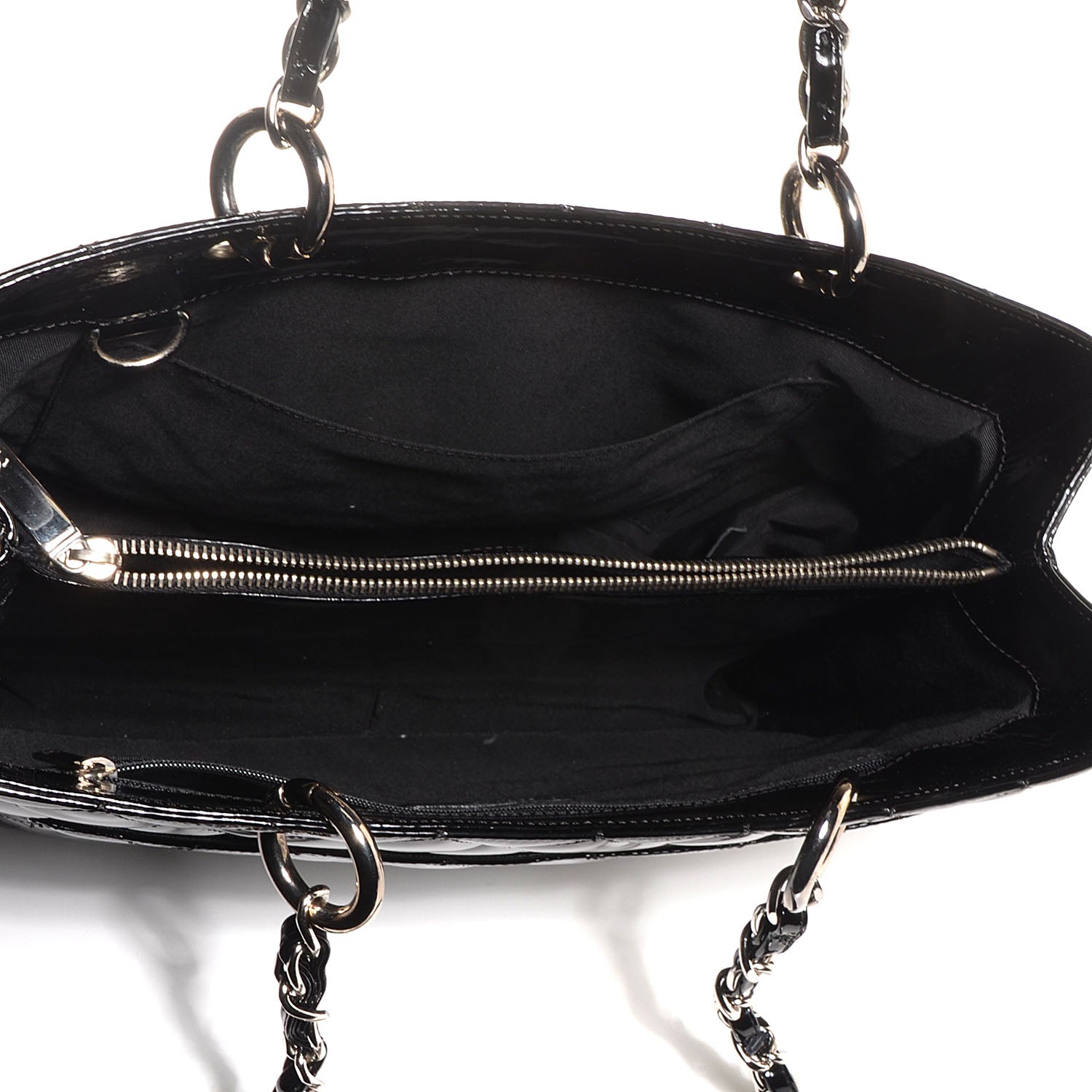 Chanel Patent Grand Shopping Tote GST Black 6 of 8