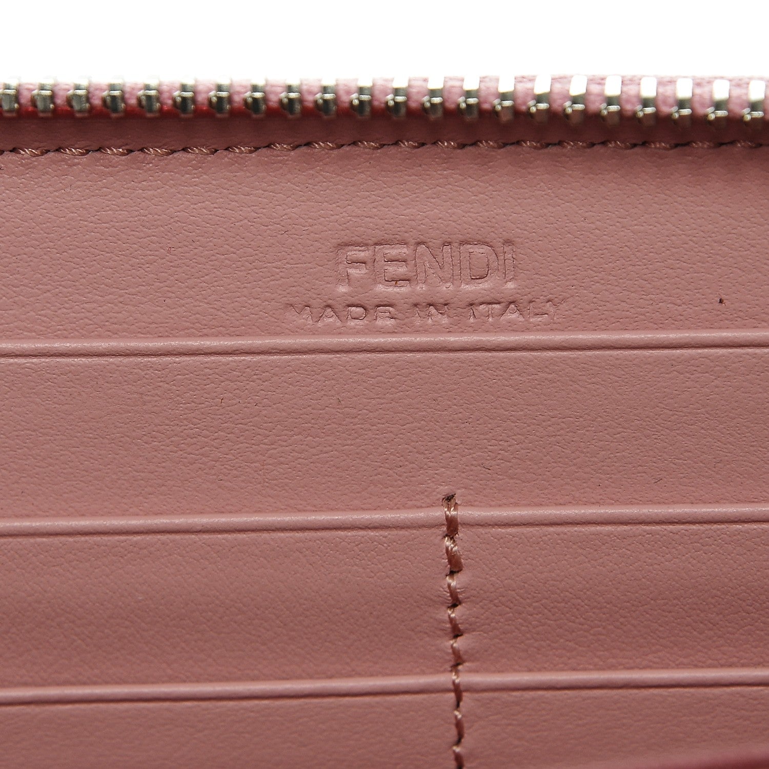 Fendi Vitello Elite Century Hypnoteyes Studded Zip Around Wallet Bubblegum Multicolor 6 of 6