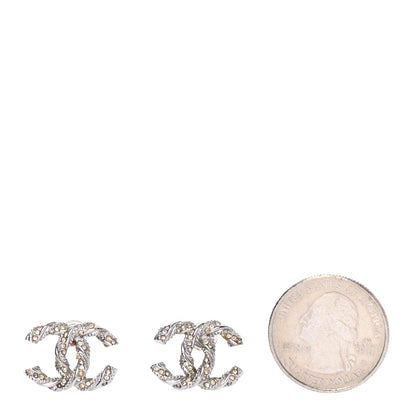 Chanel Twisted CC Earrings Silver 2 of 4
