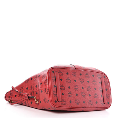 MCM Visetos Medium Liz Reversible Shopper Tote Ruby Red 9 of 17