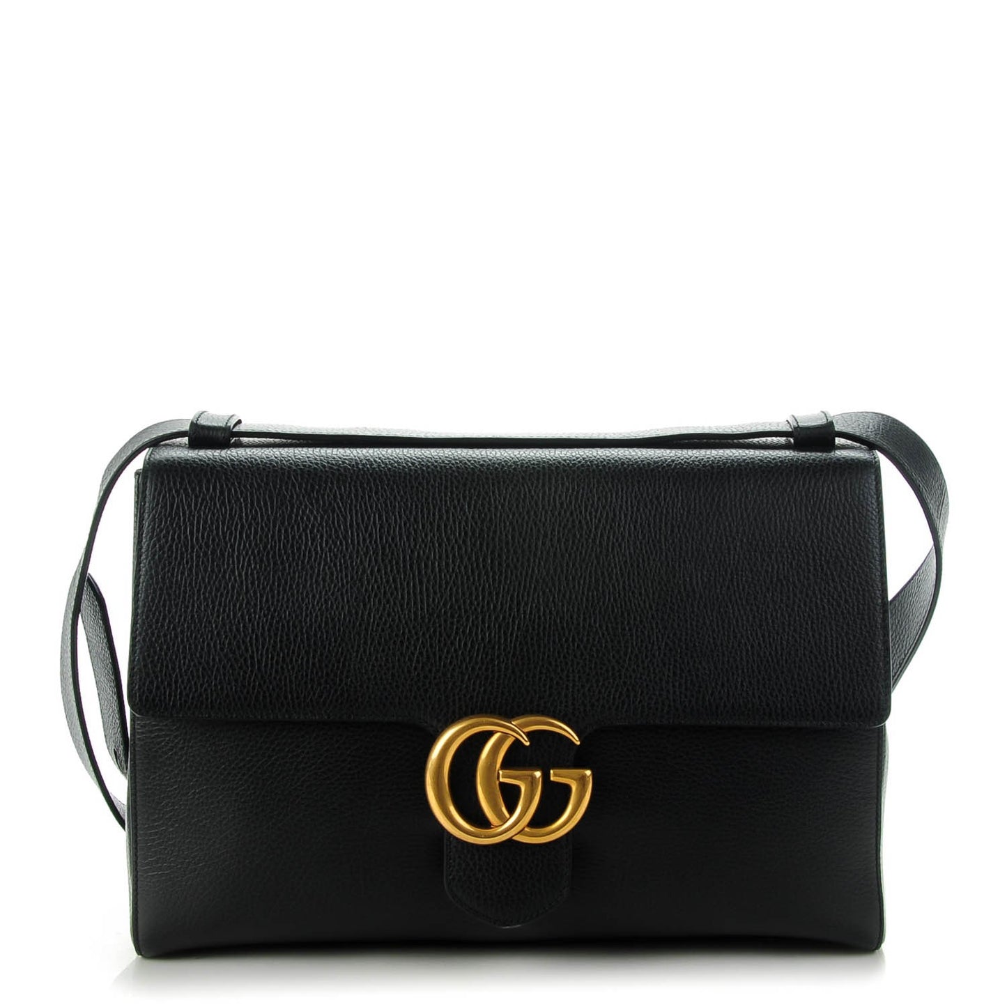 Calfskin GG Marmont Messenger Bag Black