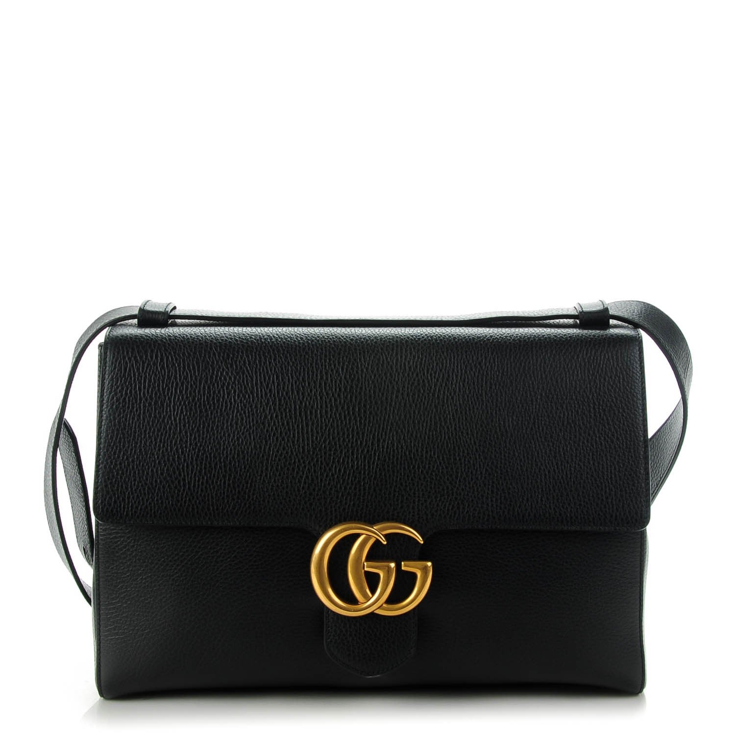 Gucci Calfskin GG Marmont Messenger Bag Black 1 of 7