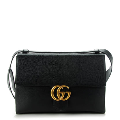 Gucci Calfskin GG Marmont Messenger Bag Black 1 of 7