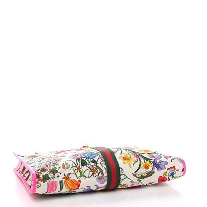 Gucci Canvas Flora Large Rajah Chain Tote White Multicolor Fuxia Fluo 4 of 10