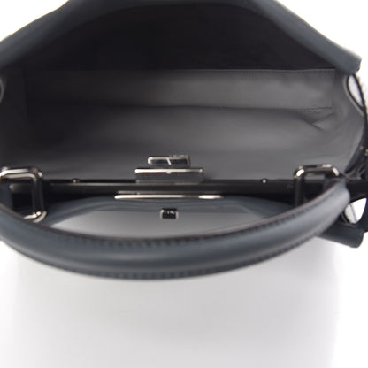 Fendi Vitello Seta Shiny Nappa Medium Peekaboo Iconic Satchel Tempesta Grigio Perla 7 of 11