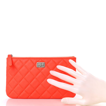 Chanel Goatskin Quilted Medium Reissue Cosmetic Case Orange 2 of 10