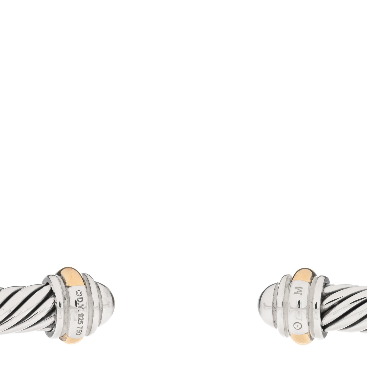 Sterling Silver 18K Yellow Gold 4mm Cable Classics Bracelet