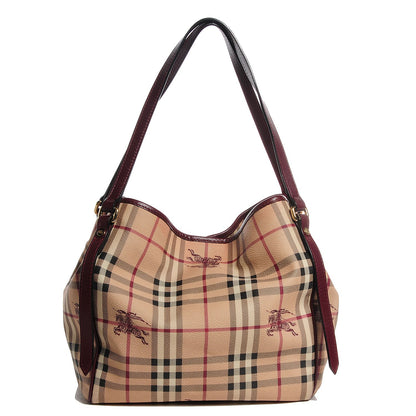 Burberry Haymarket Check Small Canterbury Tote Burgundy 1 of 11