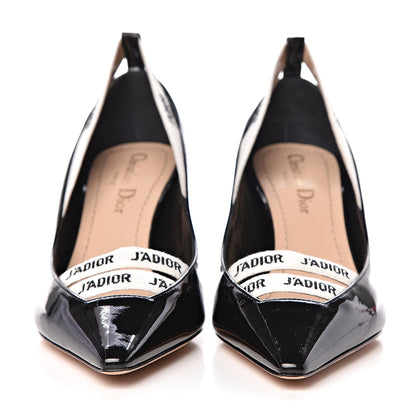 Christian Dior Patent J'Adior Ribbon Pumps 36.5 Black 2 of 9