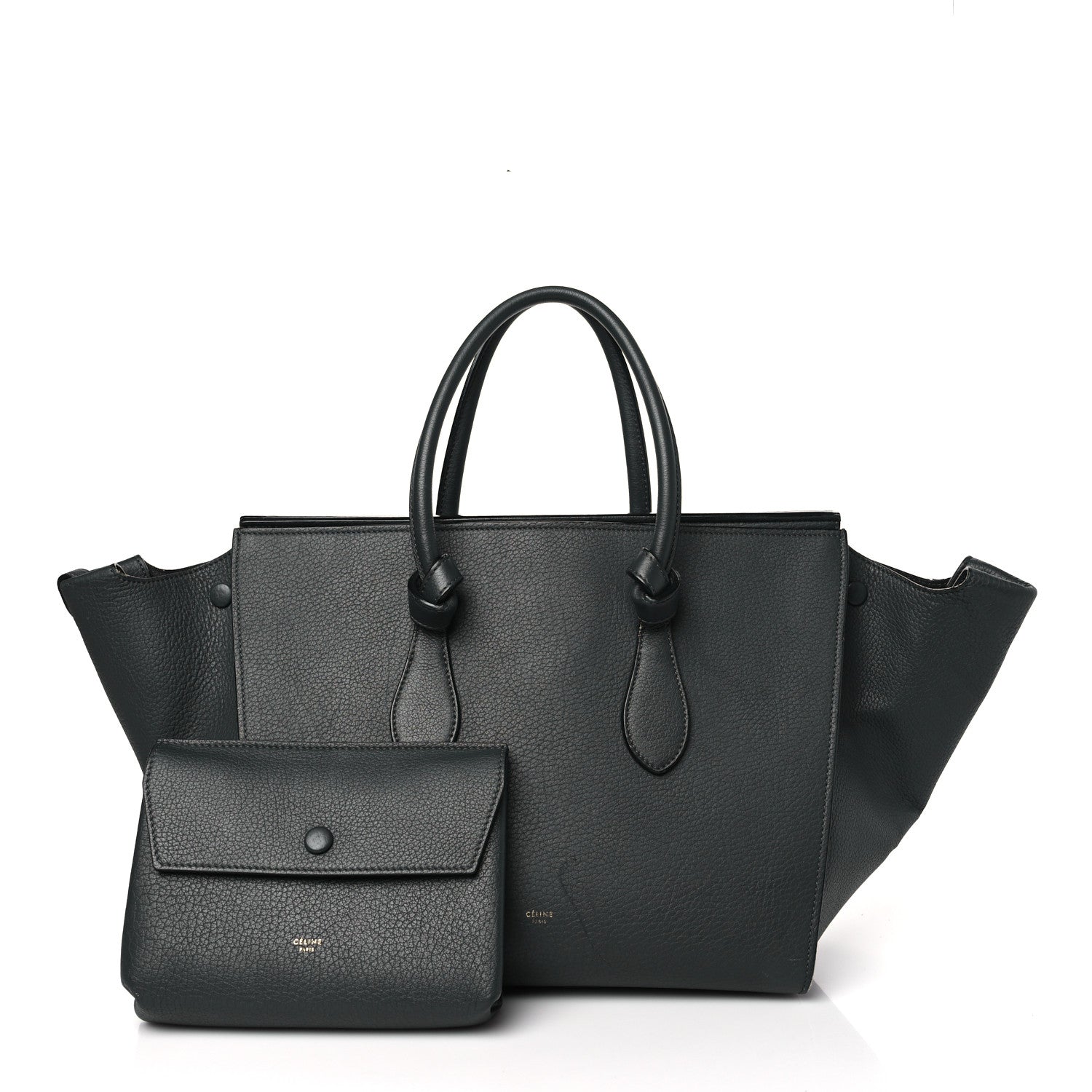 Celine Grained Calfskin Small Tie Knot Tote Anthracite 3 of 15