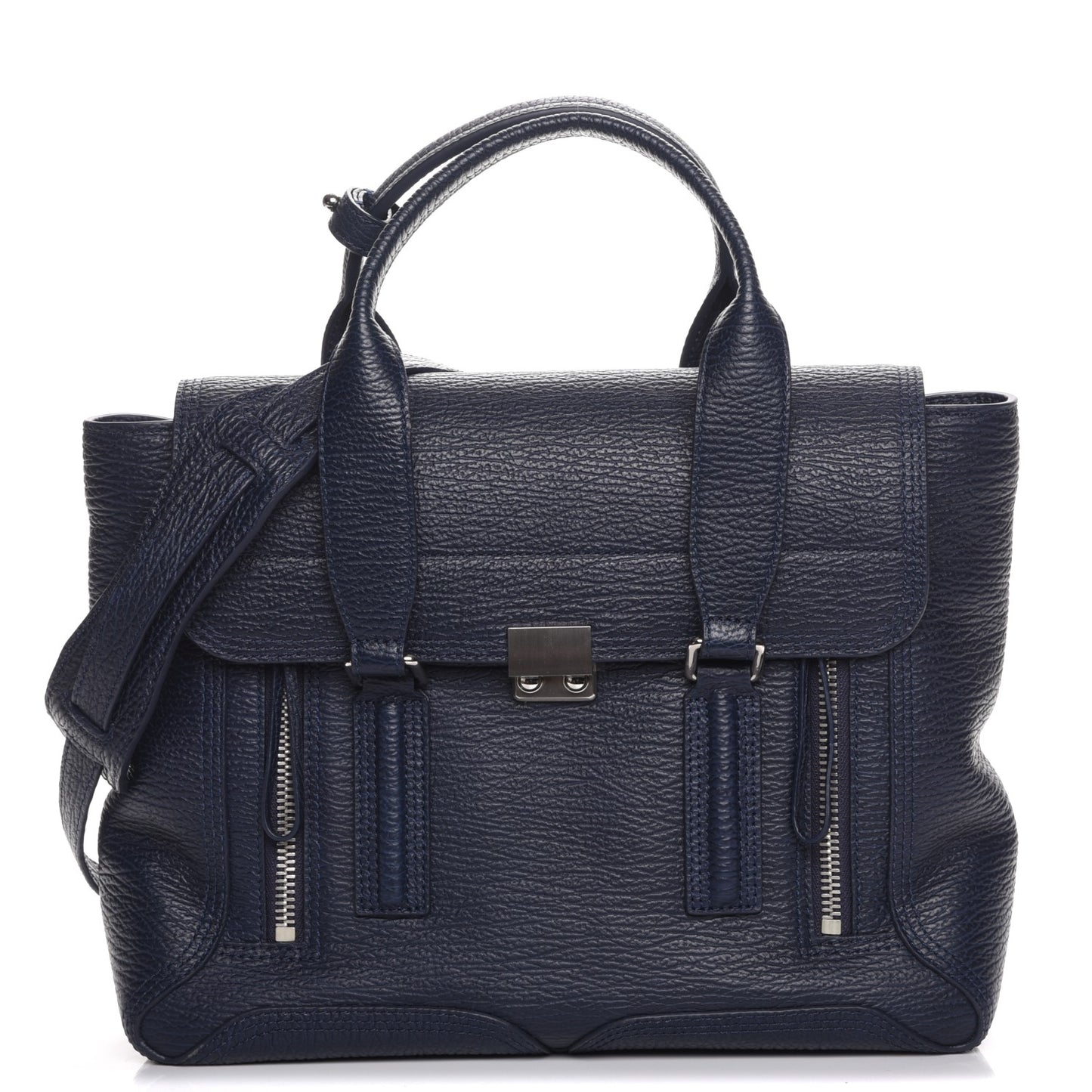 3.1 Textured Calfskin Medium Pashli Satchel Ink