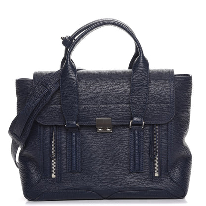 3.1 Phillip Lim 3.1 Textured Calfskin Medium Pashli Satchel Ink 1 of 8