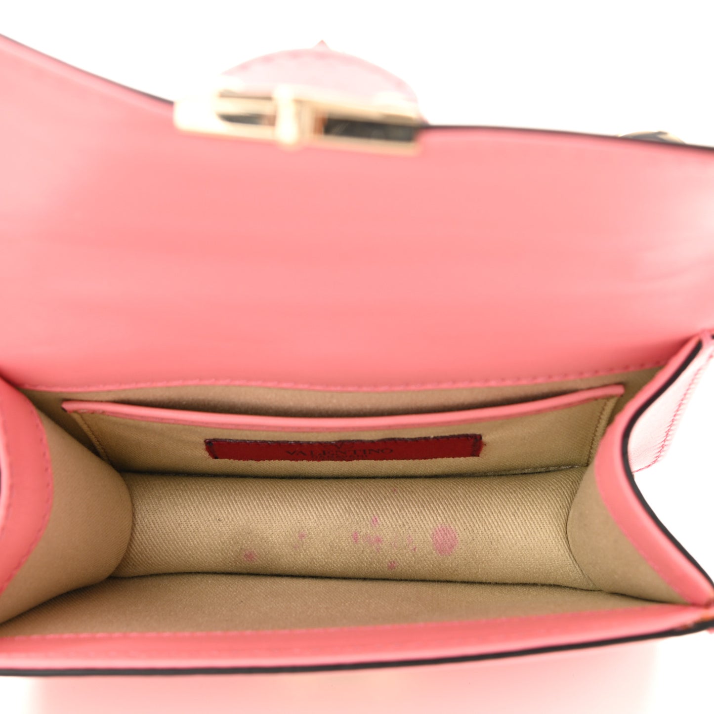 Vitello Mini Glam Lock Rockstud Flap Paradise Rose