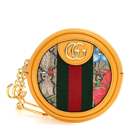Gucci GG Supreme Monogram Flora Web Ophidia Coin Purse Beige Multicolor Crop 1 of 7