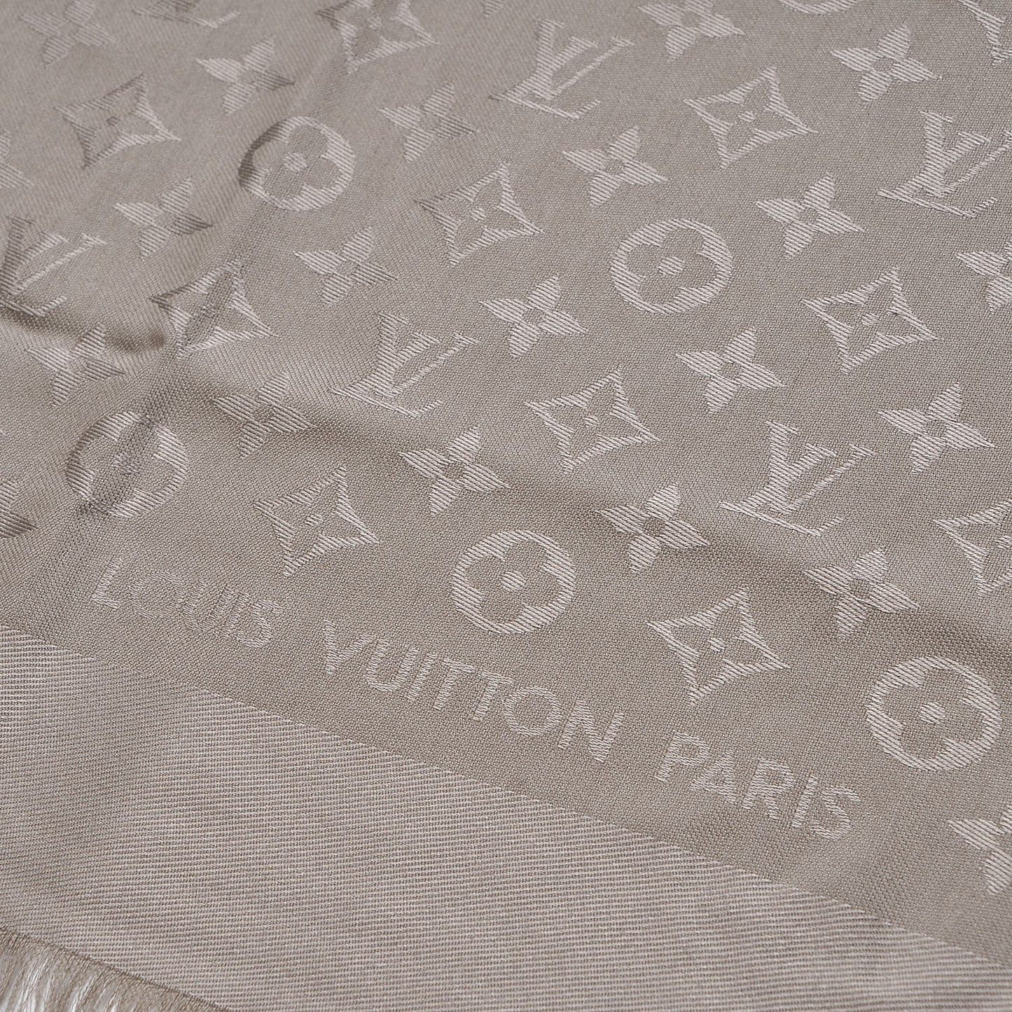 Silk Wool Monogram Shawl Verone