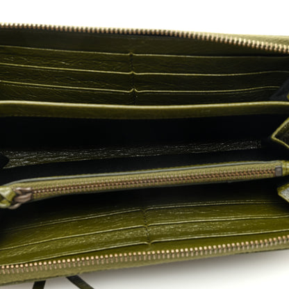 Balenciaga Agneau Giant 12 Gold Hardware Continental Zip Around Wallet Vert Veronese 5 of 6